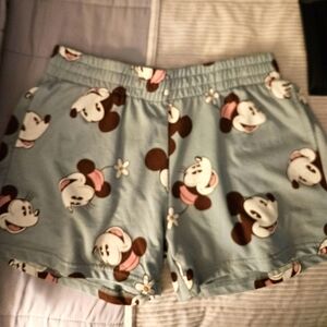 Disney Minnie Mouse Minnie &‎ Mickey Mouse Print Shorts Size L